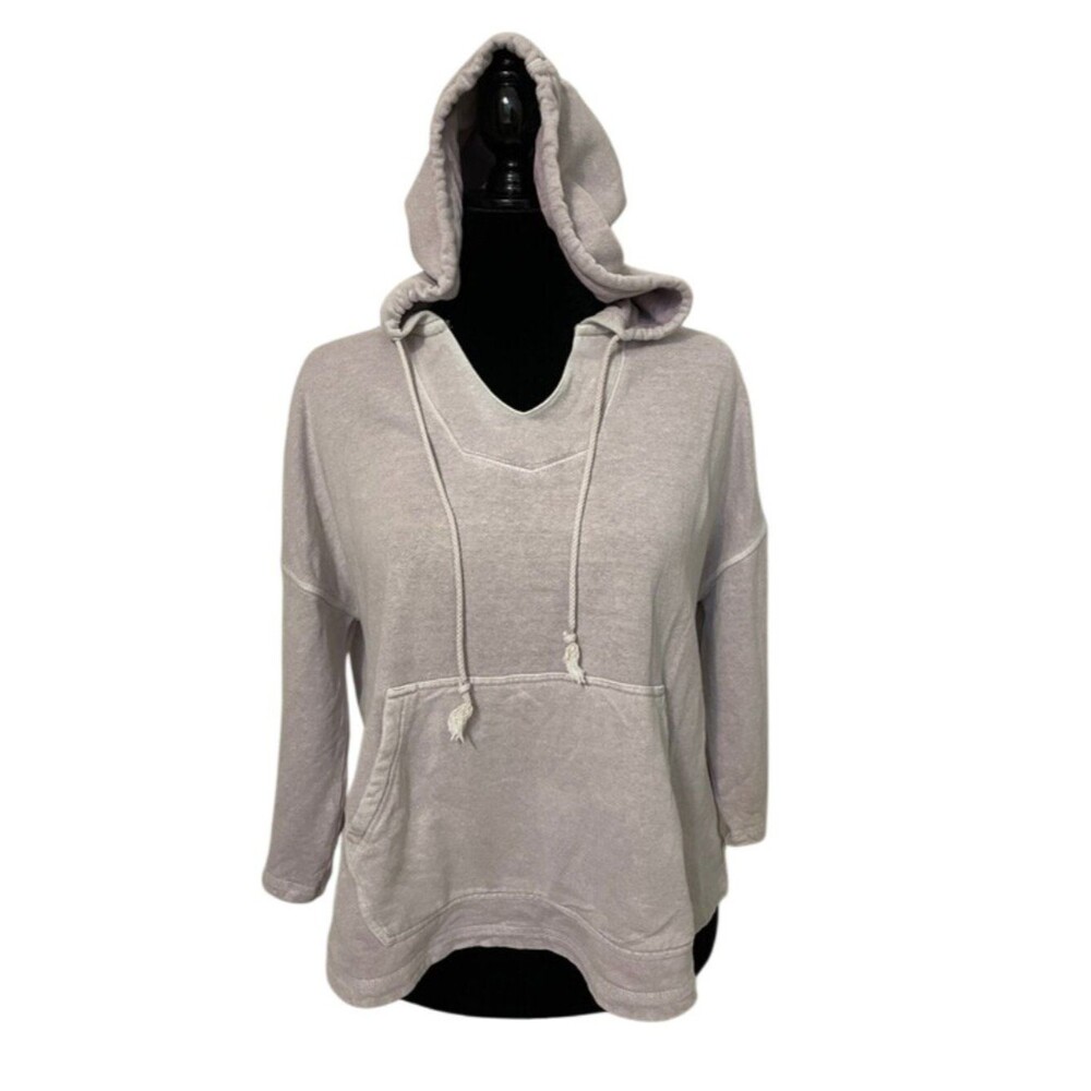 Toad&Co Grom Hoodie Womens Small Hemp Organic Cotton Knit Pullover Lavender
